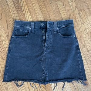 Madewell black a-line denim mini skirt!